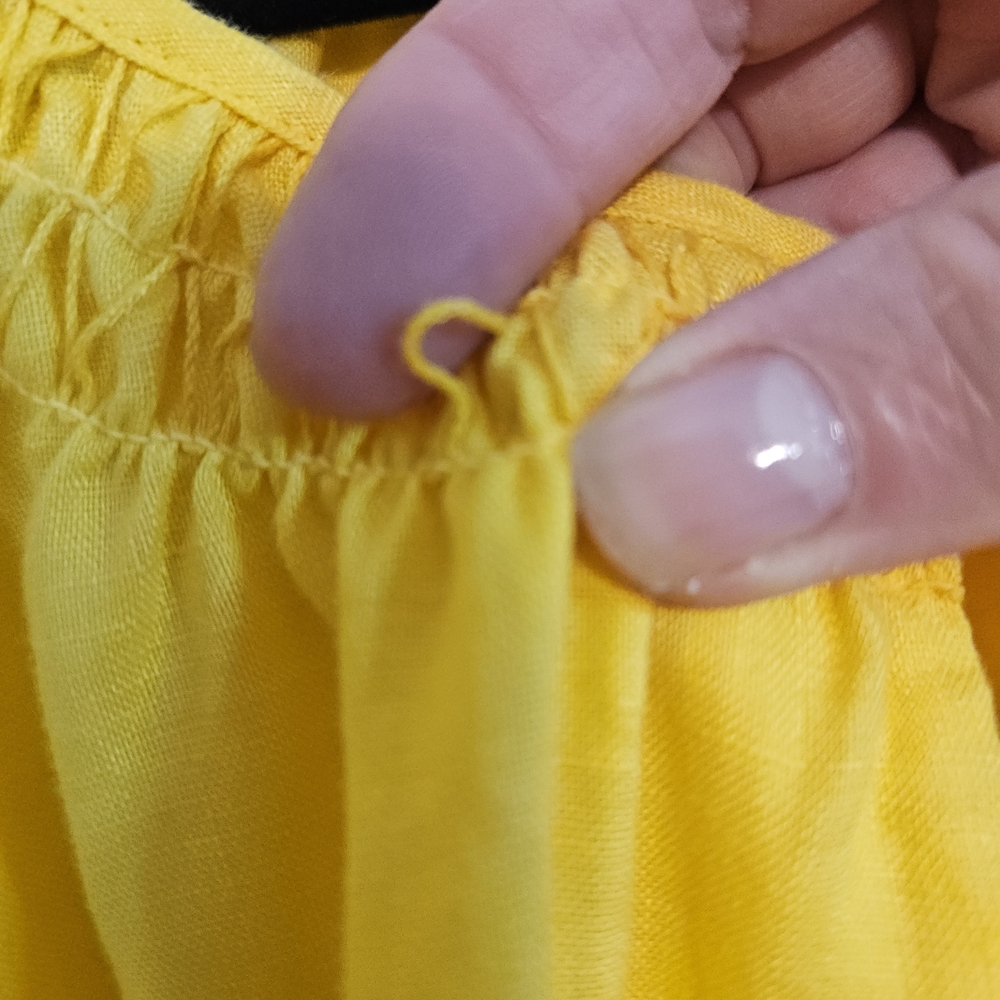 Charter Club Lemon Yellow 100% Linen Blouse - Picture 11 of 11